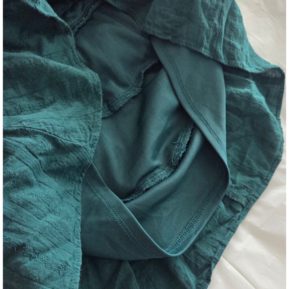 Altar'd State Emerald Green Embroidered Tiered Ruffle Mini Dress Size Medium - Picture 4 of 7